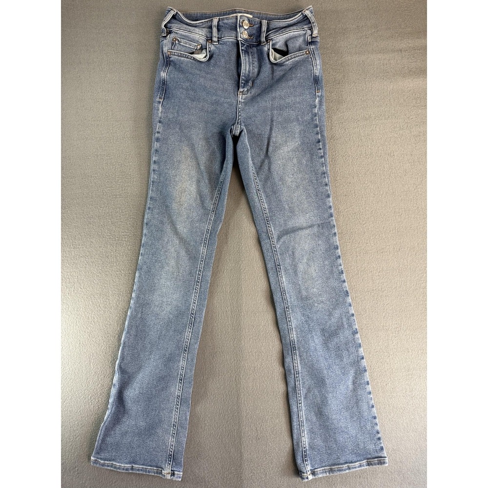 We‎ The Free Jeans Womens 29 Light Wash Blue Mid Rise Slim Bootcut Stretch Denim